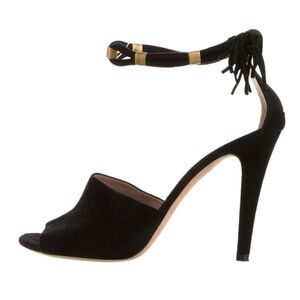 CHLOÉ Black Suede Ankle Strap Sandals Size: 10.5 | IT 40.5